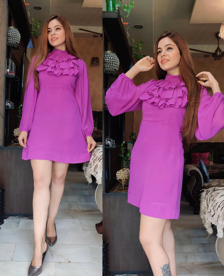 Purple frilly dress