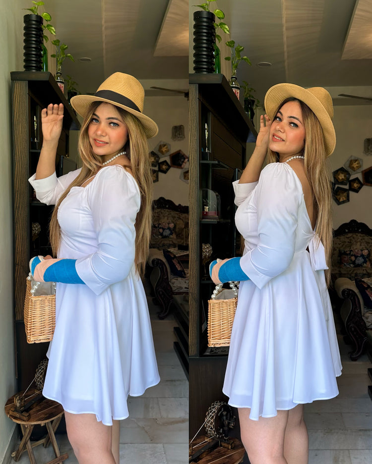 White skater dress