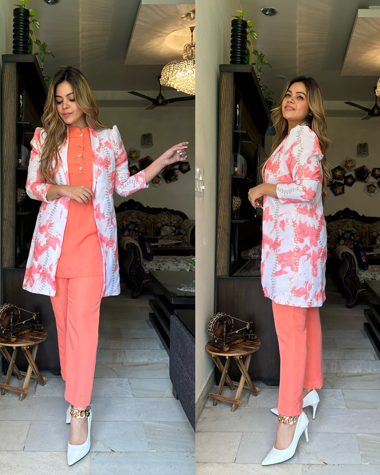 Coral splash print set