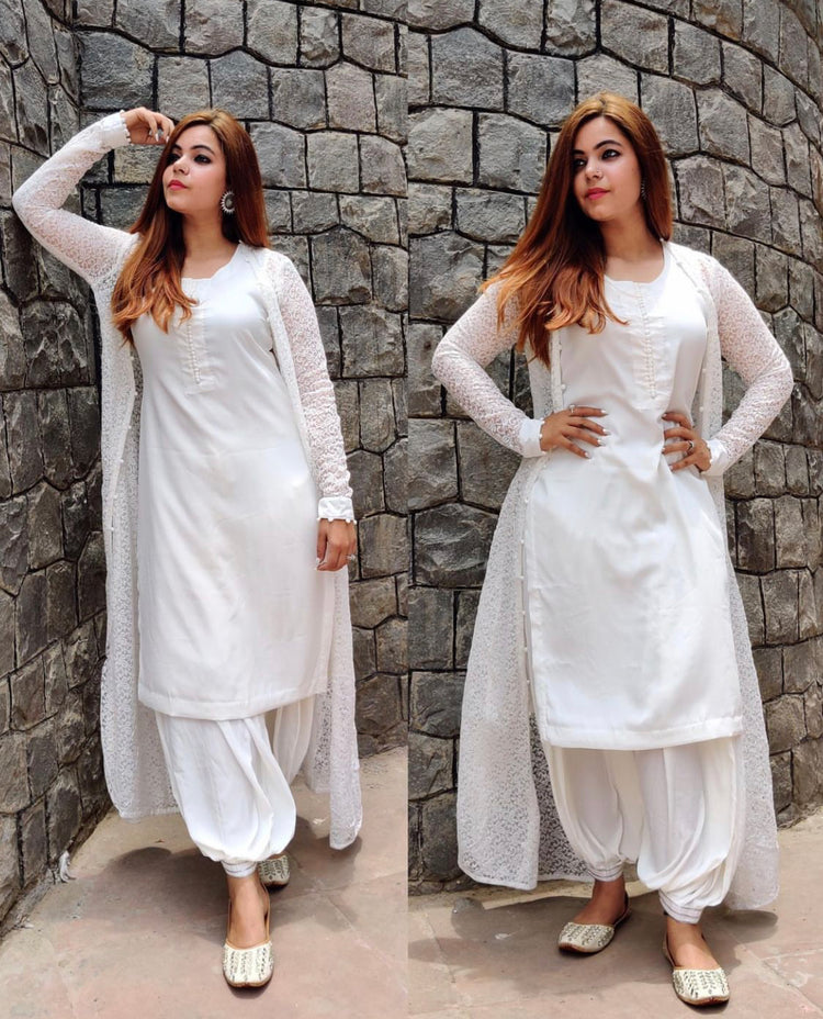 White jacket set