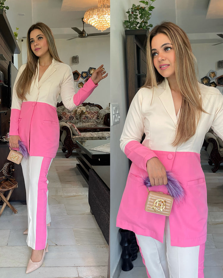 Colorblock blazer set