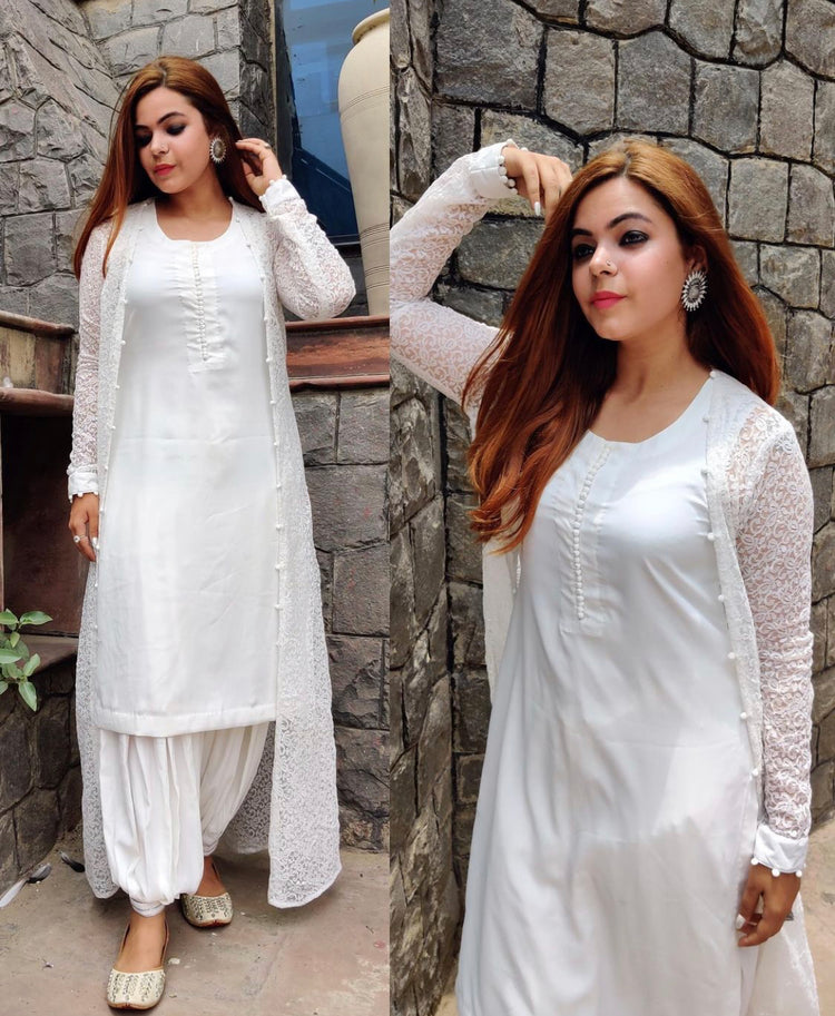 White jacket set