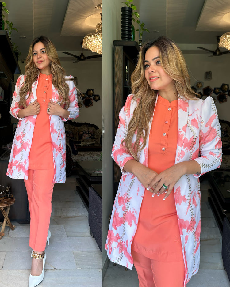 Coral splash print set