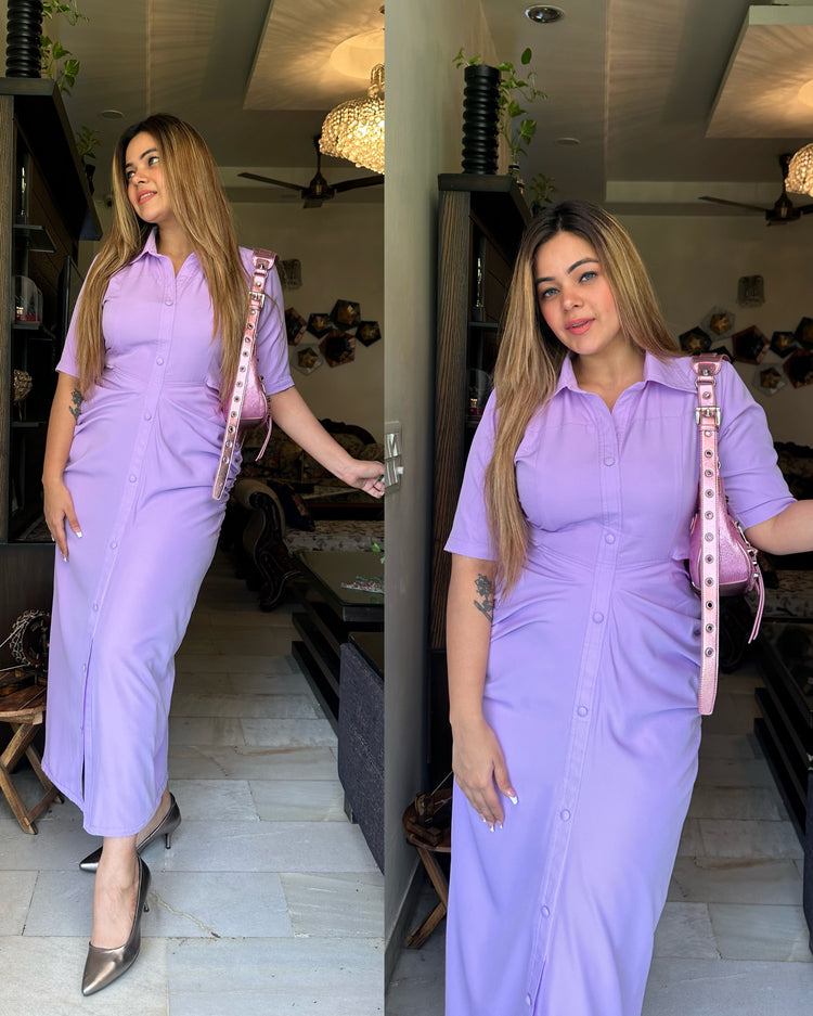 Purple maxi bodycon dress