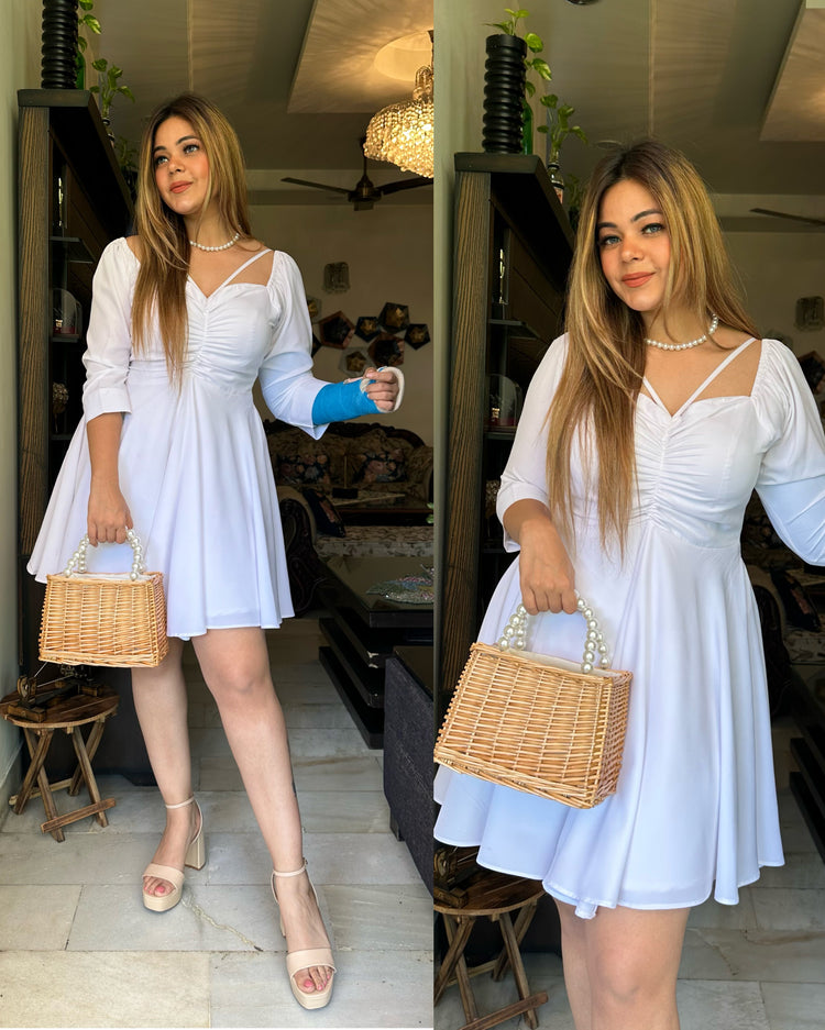 White skater dress