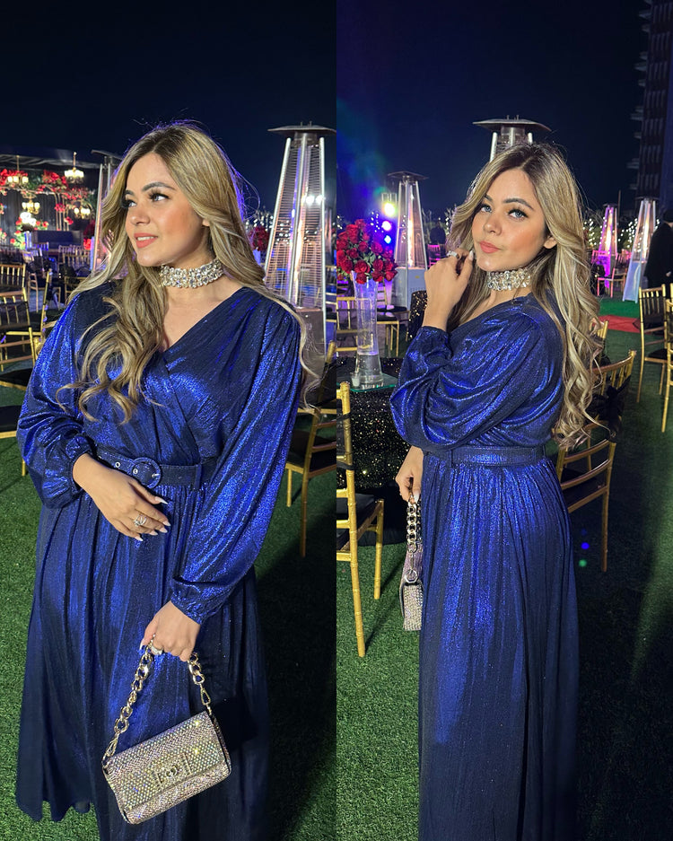 Royal blue metallic gown