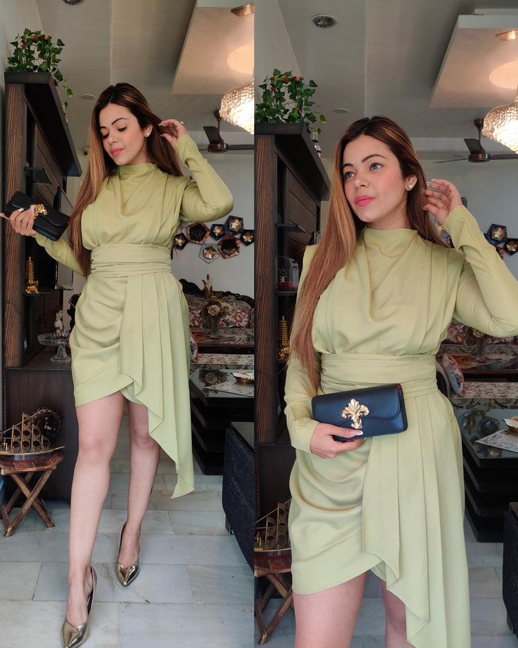 Draped partywear dress