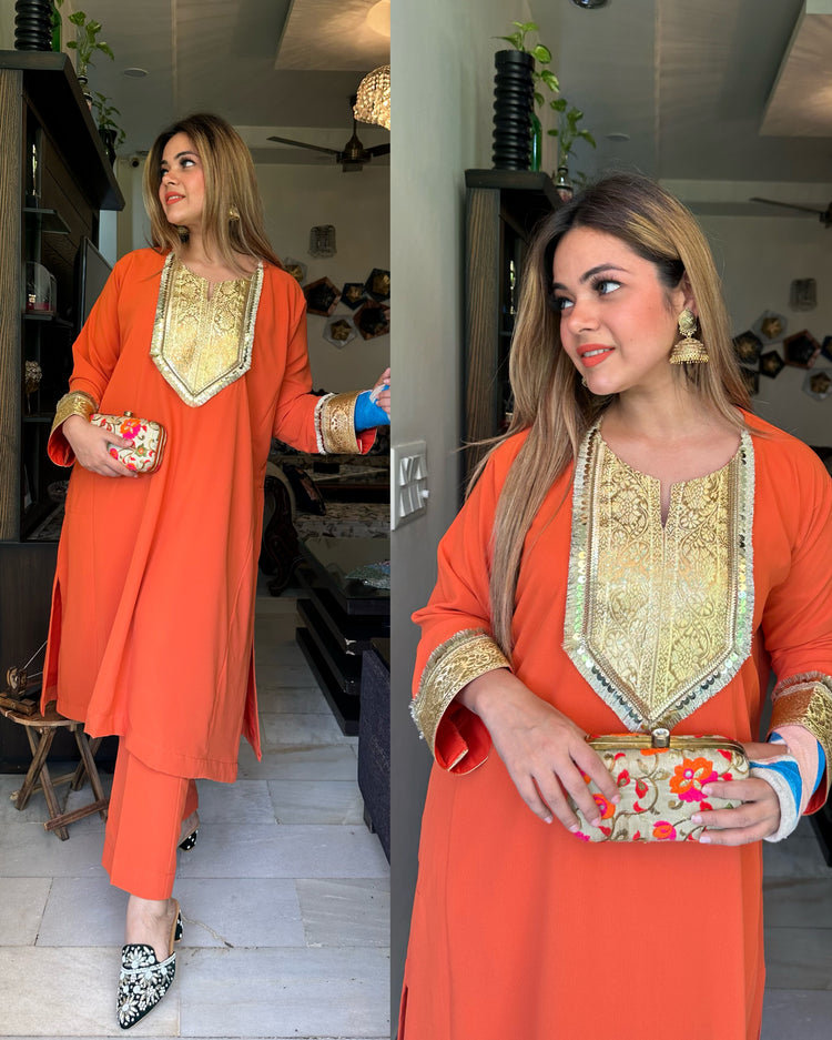 Orange peach pheran