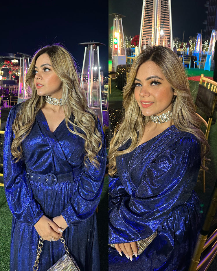 Royal blue metallic gown