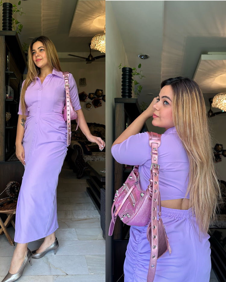 Purple maxi bodycon dress