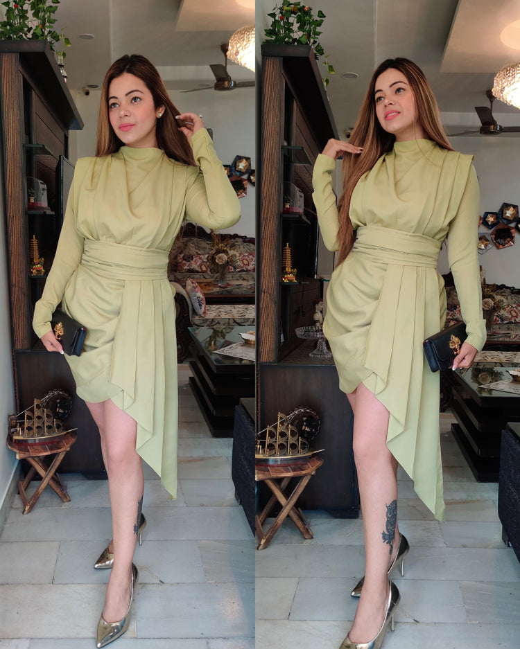 Draped partywear dress