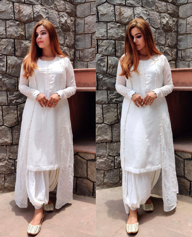 White jacket set