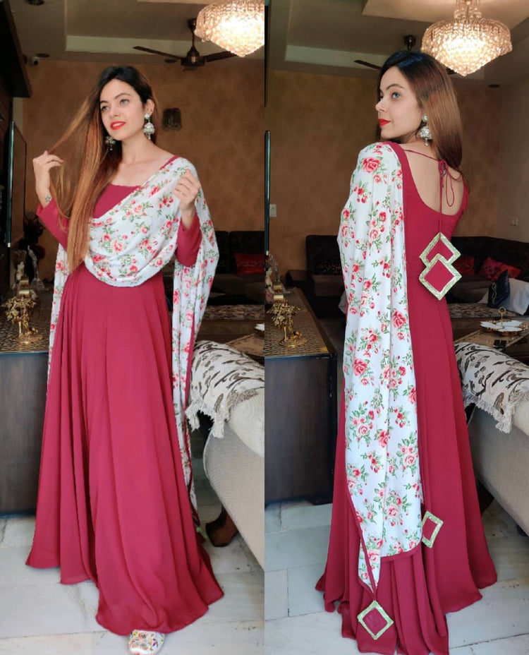 Maroon anarkali