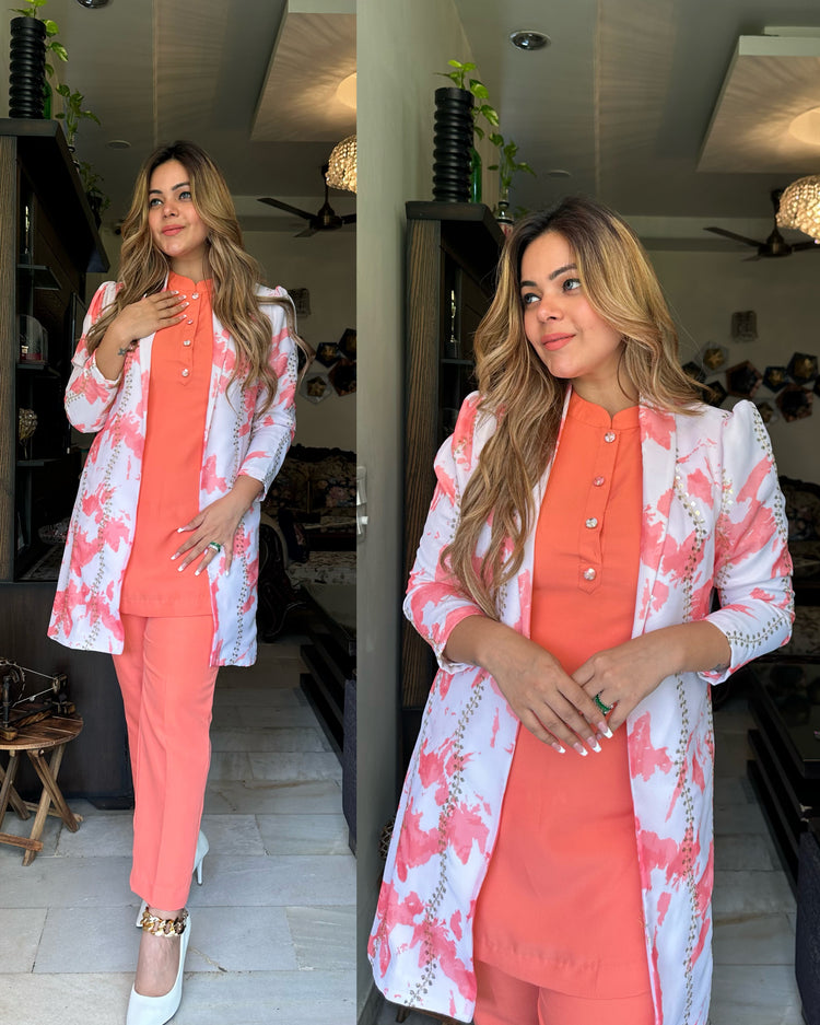 Coral splash print set