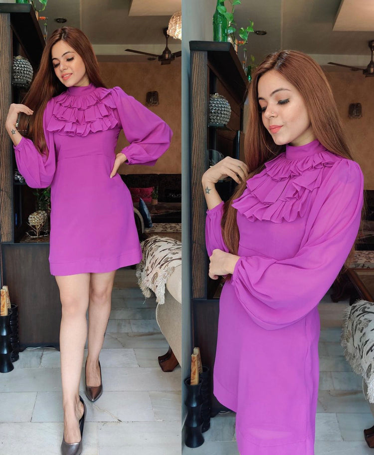 Purple frilly dress