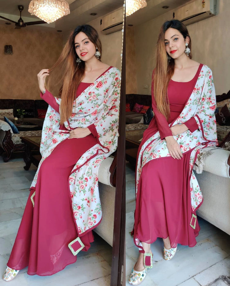 Maroon anarkali