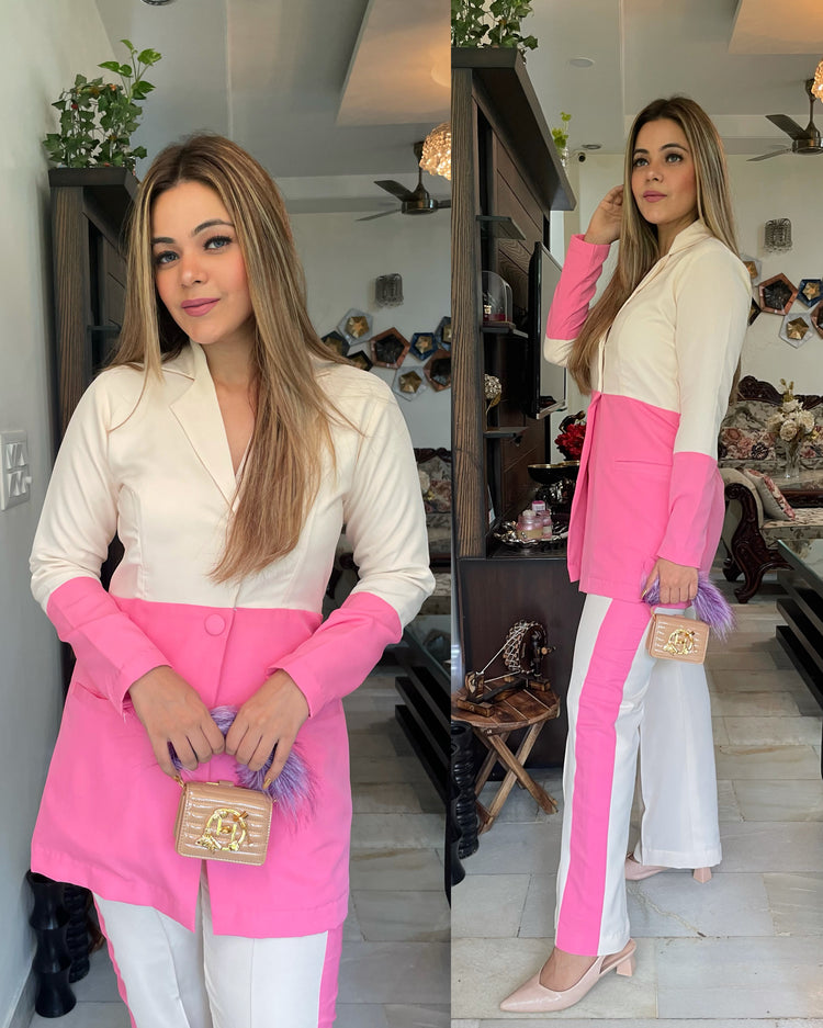 Colorblock blazer set