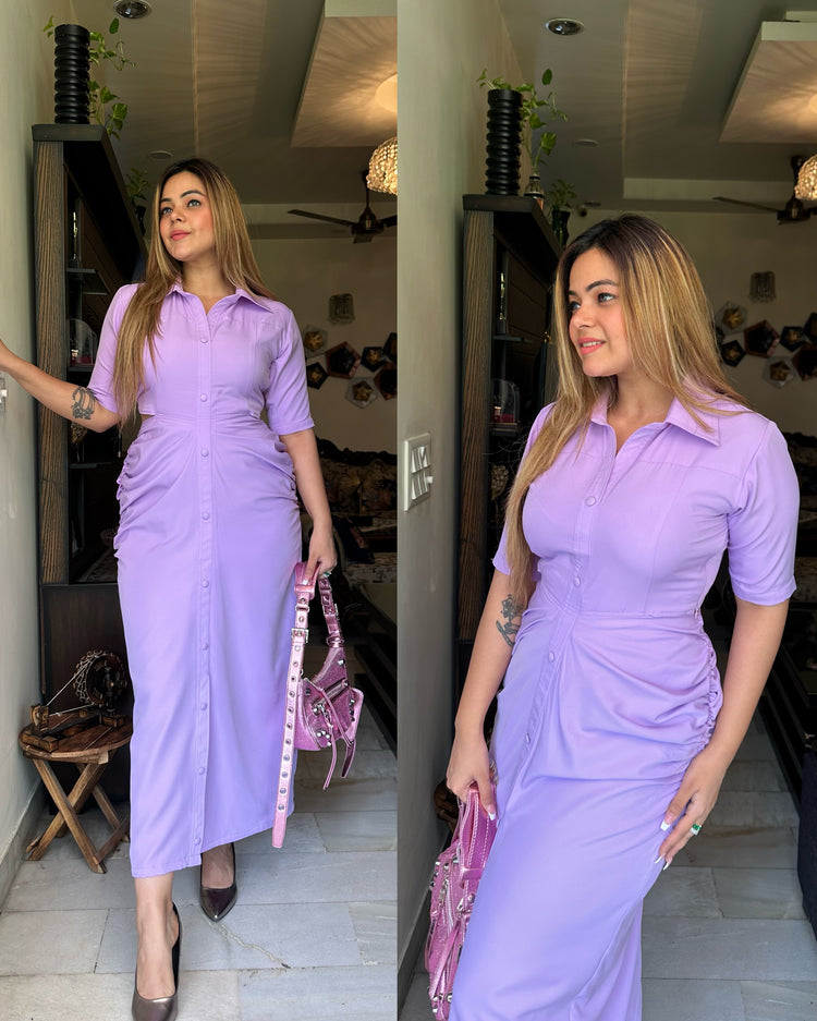 Purple maxi bodycon dress