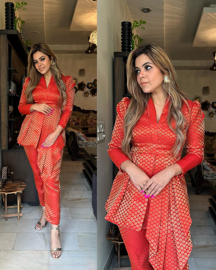 Red silk set