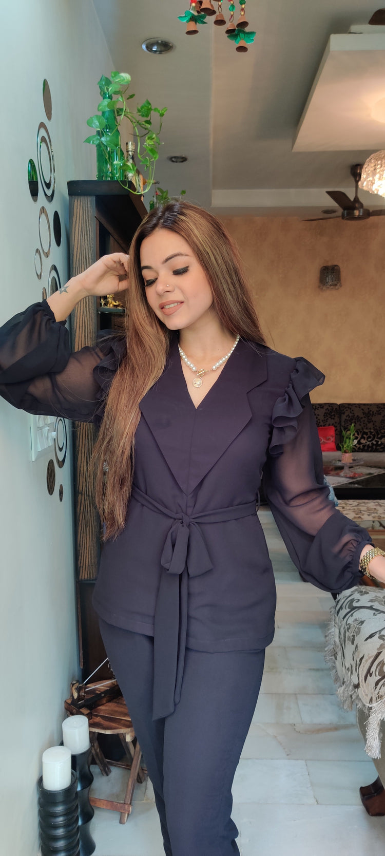 Solid black co ord set