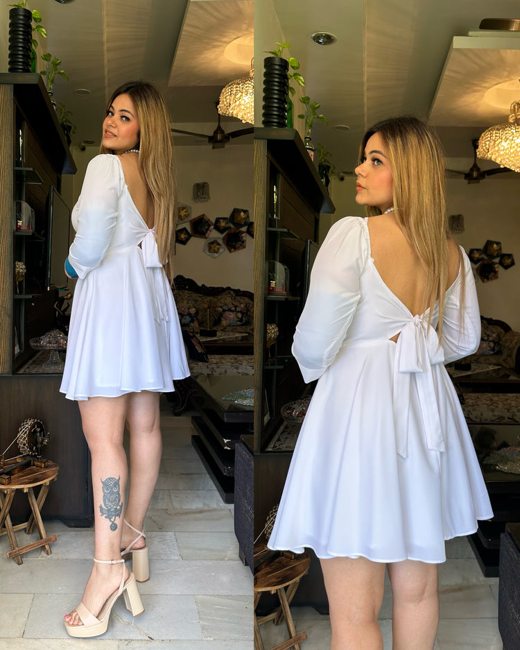 White skater dress