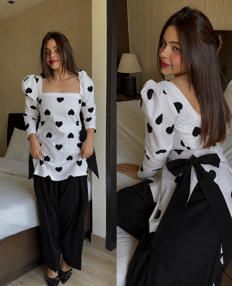 Black heart cotton farsi knot set