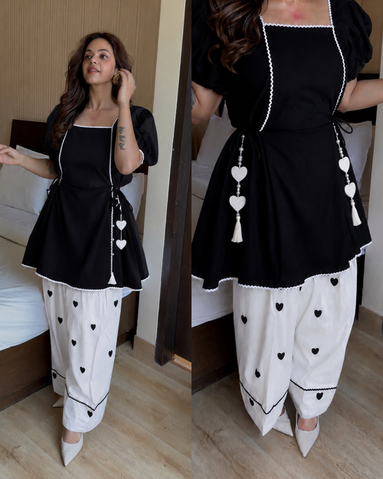 Black n white heart farsi set