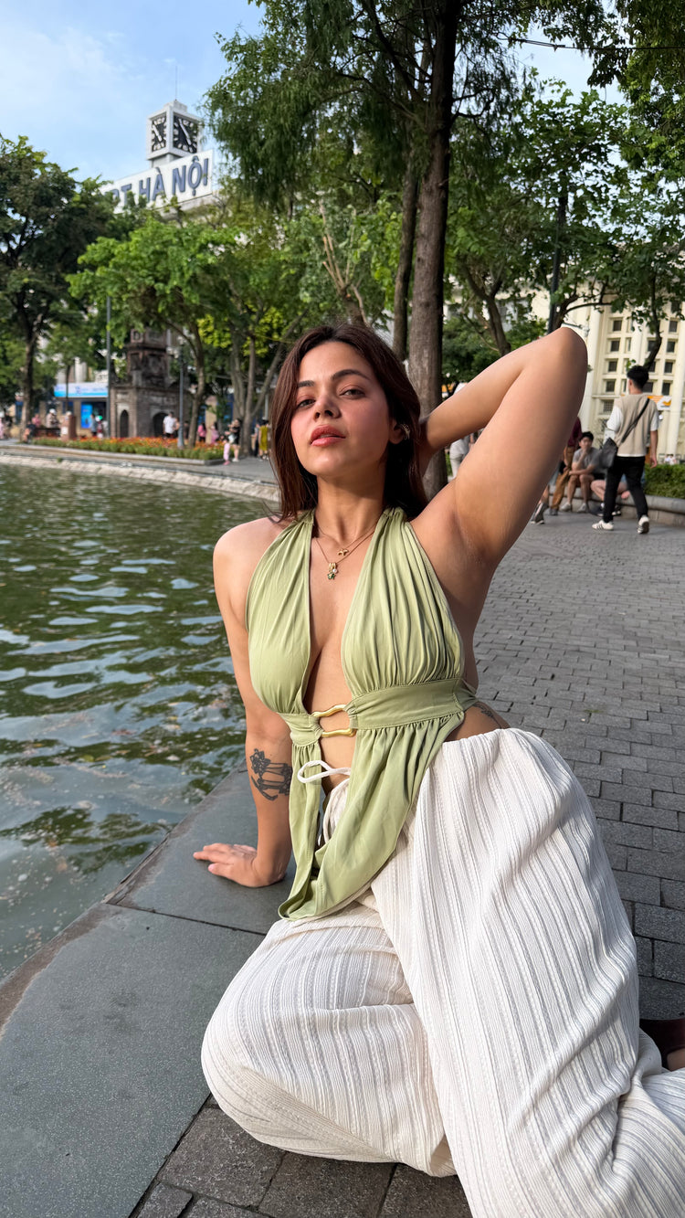 Vacation green top