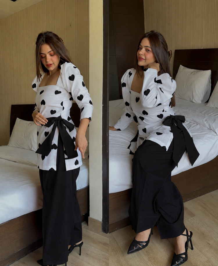 Black heart cotton farsi knot set