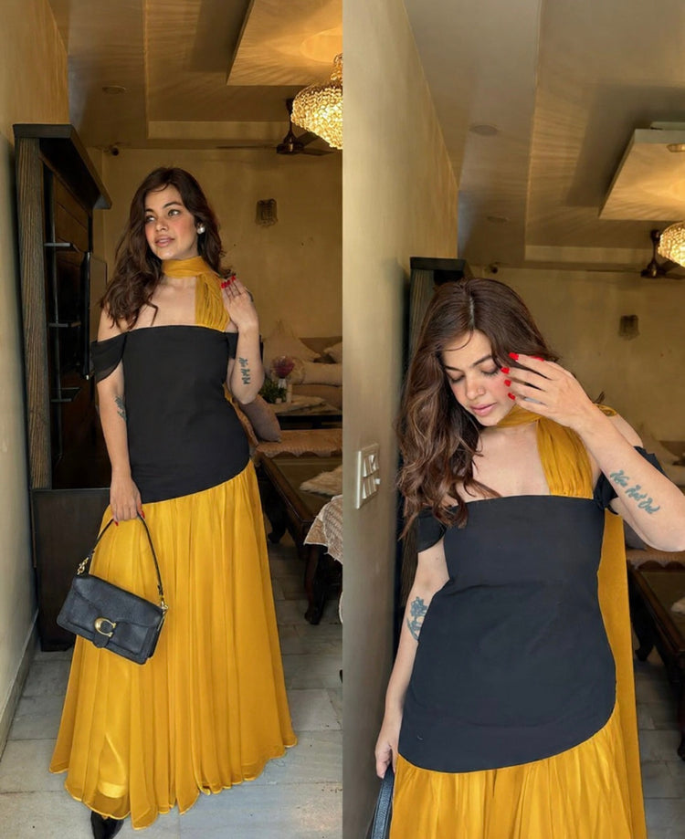 Colorblock Indowestern dress