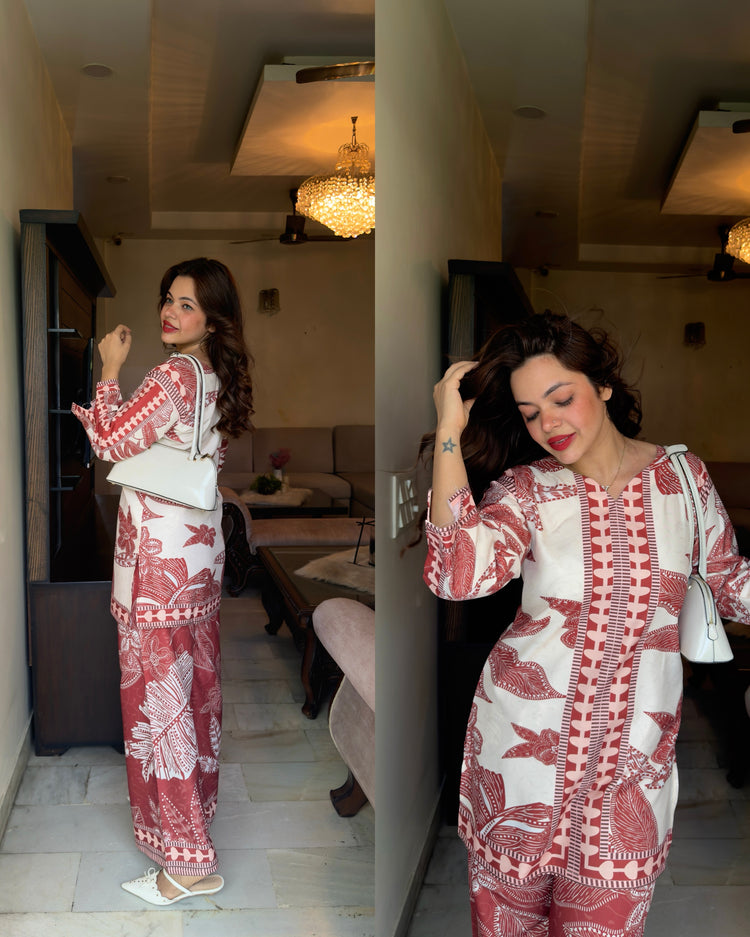Terracota cream cotton set