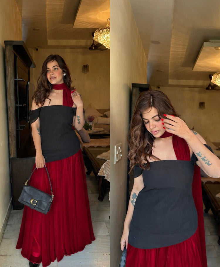 Colorblock Indowestern dress