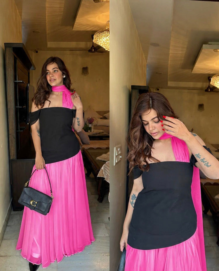 Colorblock Indowestern dress