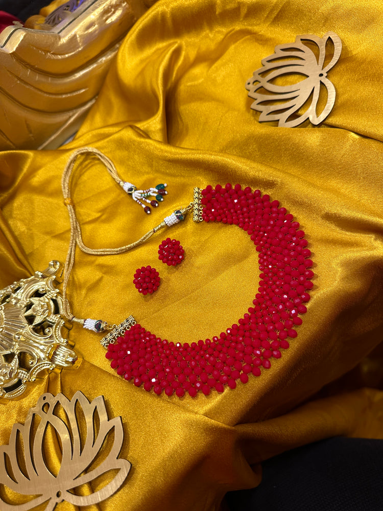 Red beads necklace set