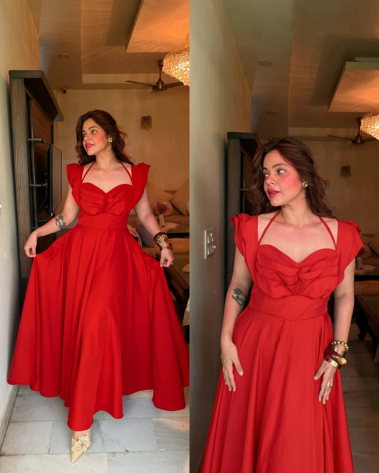 Resort wear cap sleeves gown