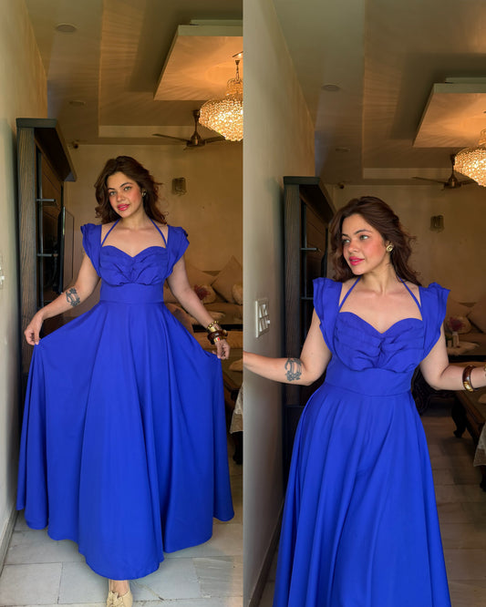 Resort wear cap sleeves gown