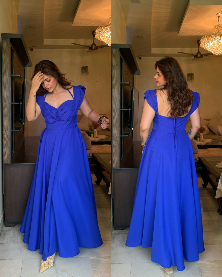 Resort wear cap sleeves gown