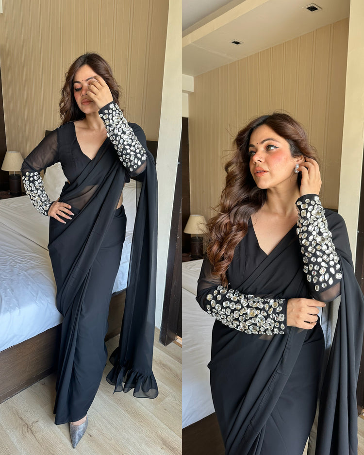 Studded black blouse only