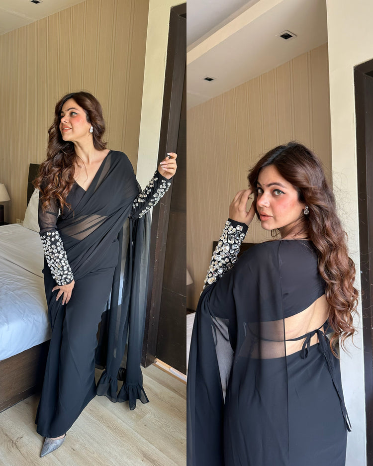 Studded black blouse only