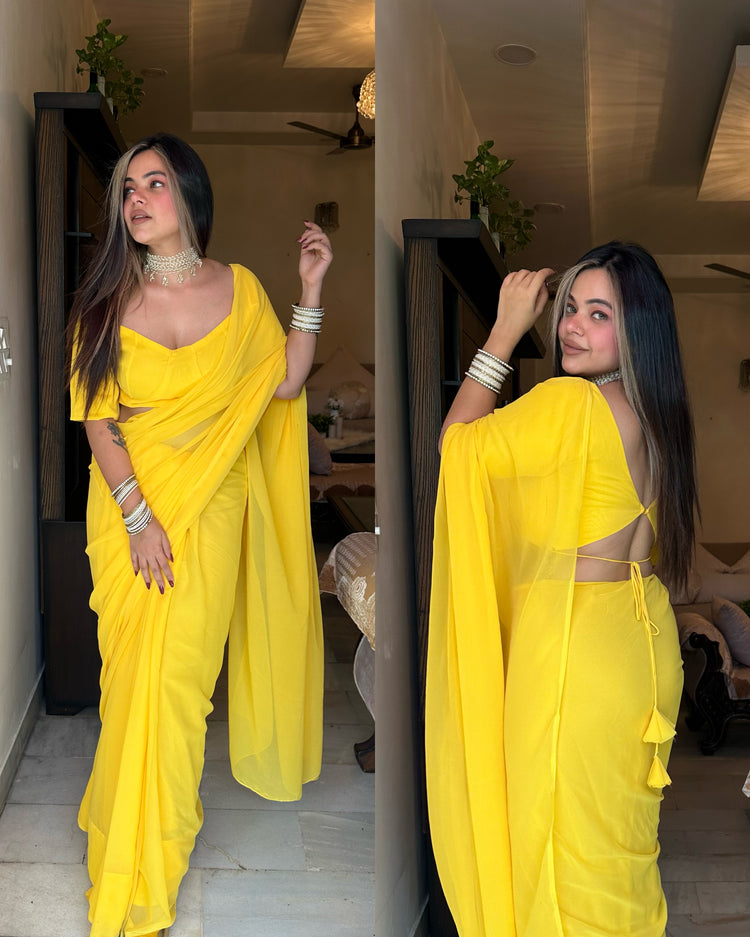 Yellow saree