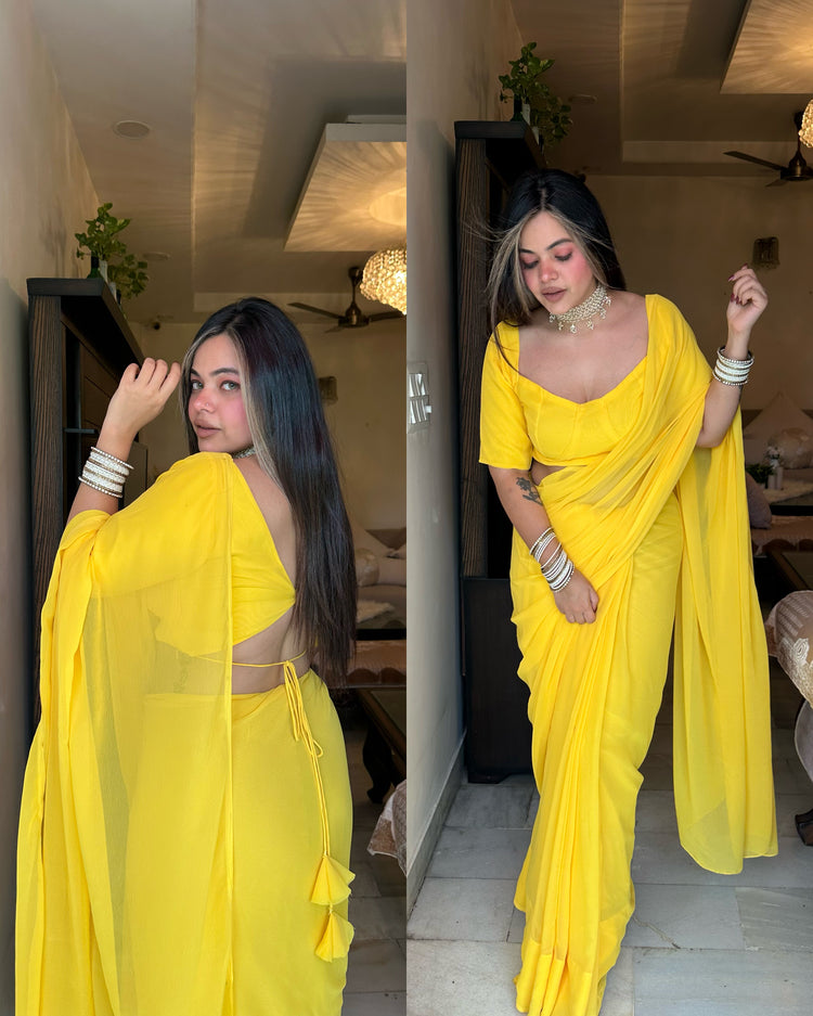 Yellow saree