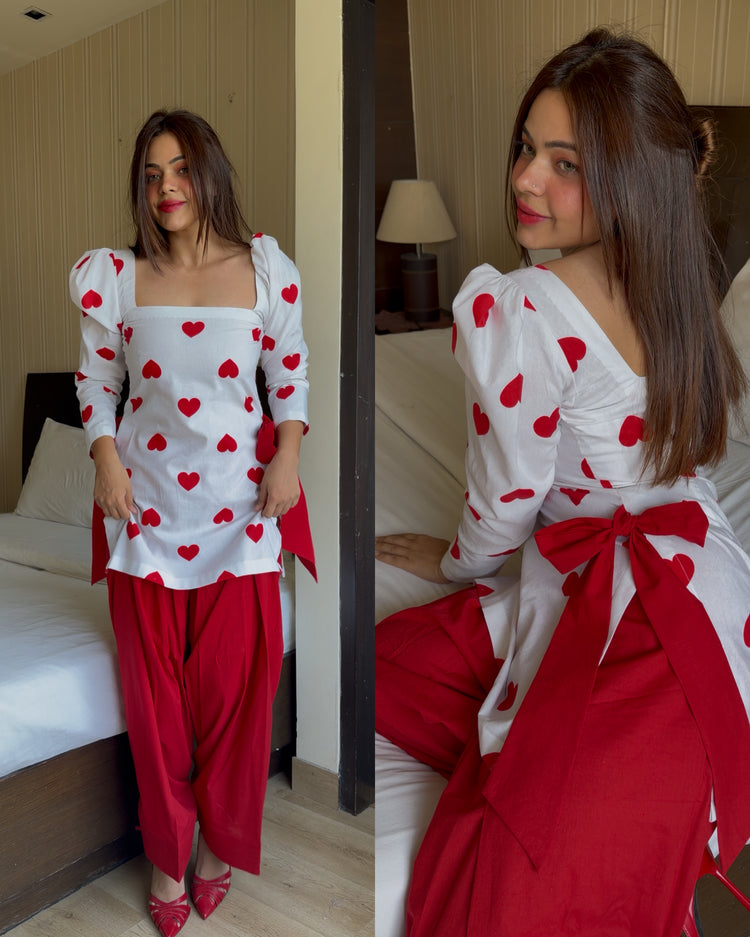 Red heart knot farsi set