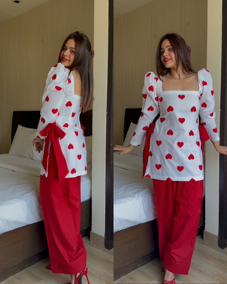 Red heart knot farsi set