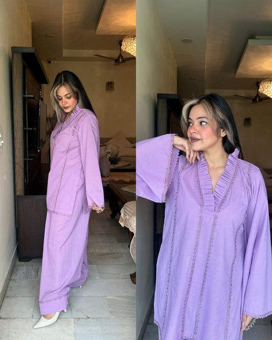Cotton lilac farsi salwar set