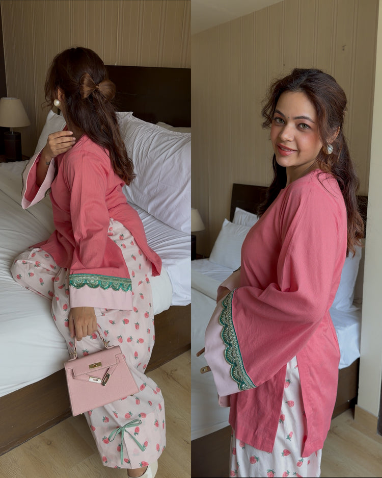 Strawberry pastel farsi salwar set