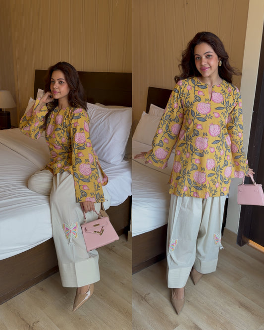 Fruit print pure cotton farsi salwar set