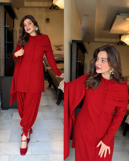 Drape blazer harrem pant set