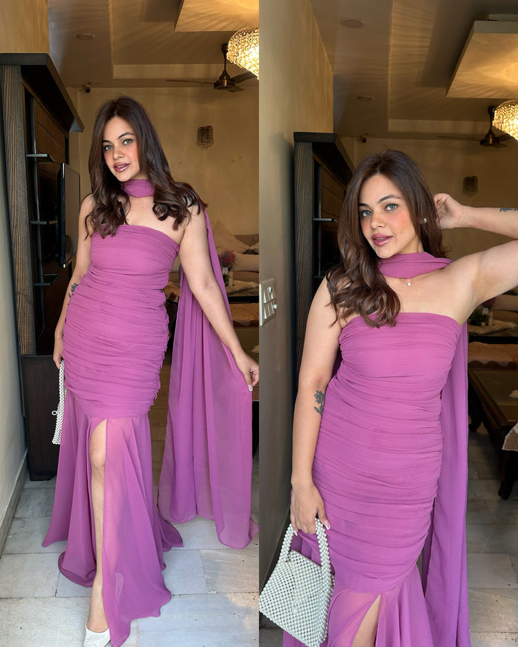 Dusty rose pink indowestern suit