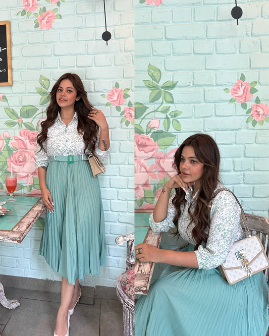 Pastel green fairy belt dress