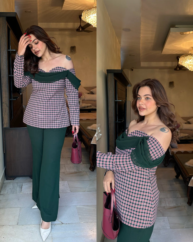 Green red checks set